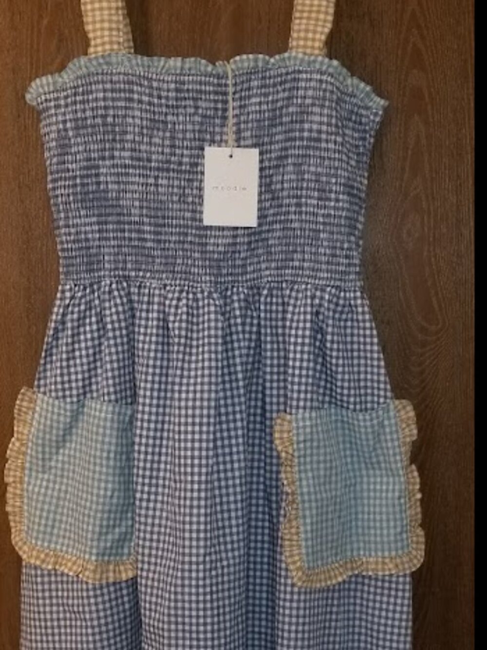Gingham Patch Pockets Sundress